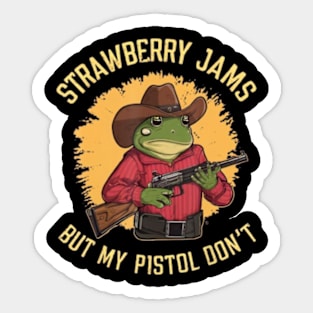 Frog Strawberry Jams But My Pistol Don't Sticker